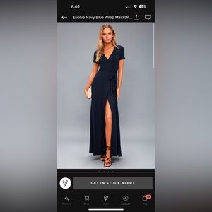 Lulu’s “Evolve” Navy Blue Wrap Maxi Dress, Size X-Small